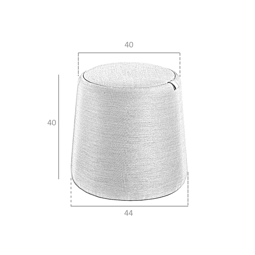 Pouf in tessuto grigio