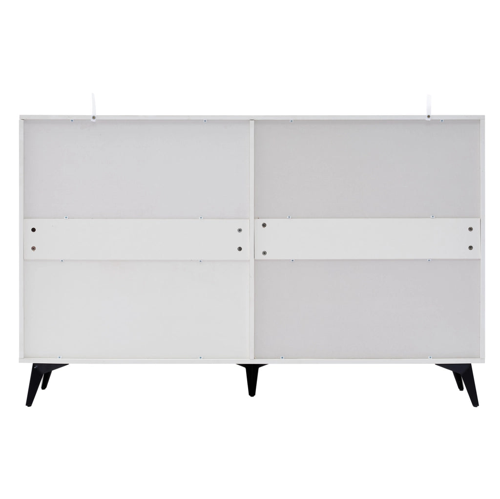 Credenza 160x35x100 cm con 4 ante e ripiani regolabili; bianco