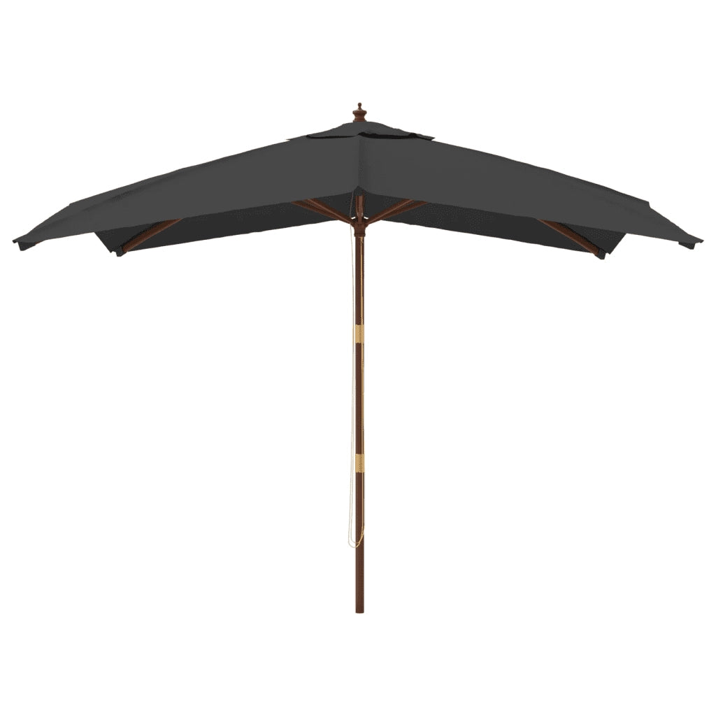 Ombrellone Giardino-Ombrello da Balcone con Palo in Legno Antracite 300x300x273 cm