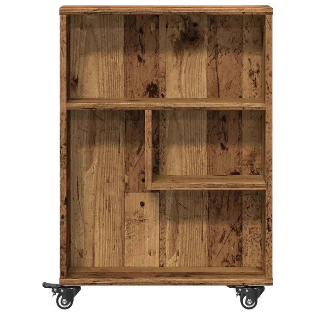 Carrello Stretto Legno Vecchio 48x13x68 cm in Truciolato 855230