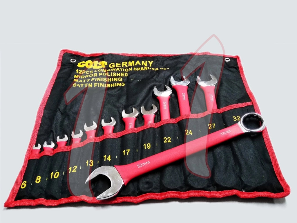 SERIE SET KIT 12 PZ CHIAVI CHIAVE COMBINATE FISSA E STELLA DA 6 A 32 rives gomma