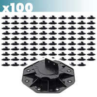 Set 100 supporti per pavimenti galleggianti, Altezza regolabile 18-25mm Max 2700 kg, Piedini per Decking