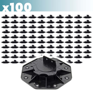 Set 100 supporti per pavimenti galleggianti, Altezza regolabile 18-25mm Max 2700 kg, Piedini per Decking