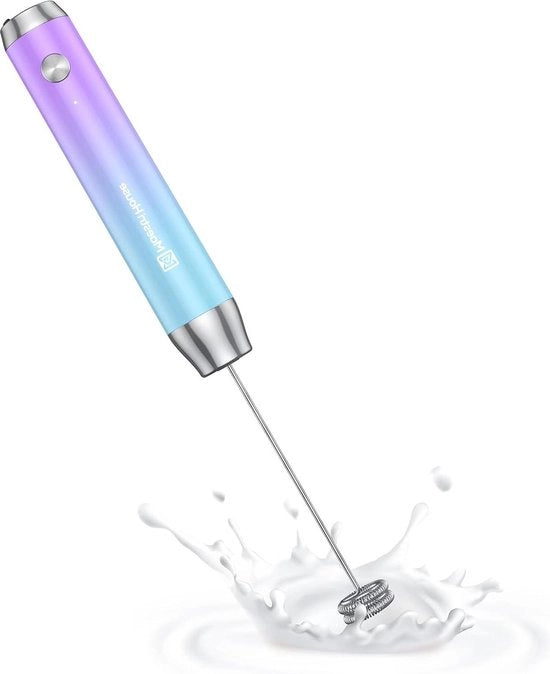 Melkopschuimer portatile caricabile - schuimmaker elettrico con garza idrorepellente in acciaio inossidabile - macchina per mix di bevande schiuma per latte e cappuccino