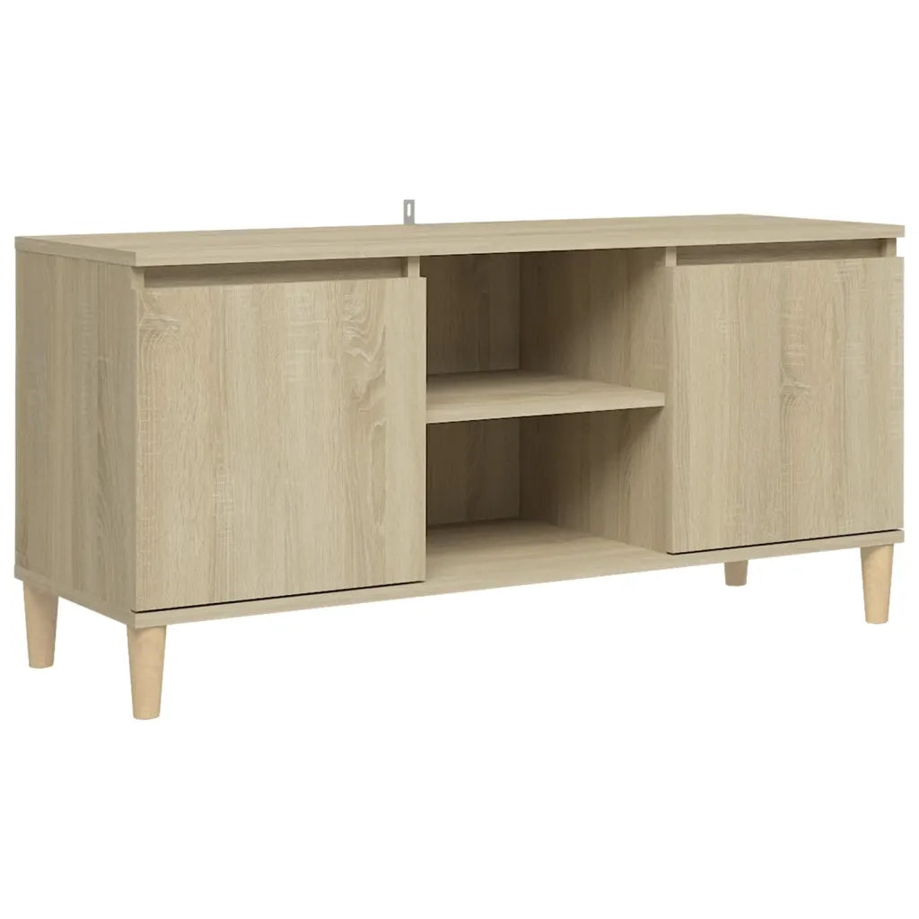 Mobile TV con Gambe in Legno Rovere Sonoma 103,5x30x50 cm 805962