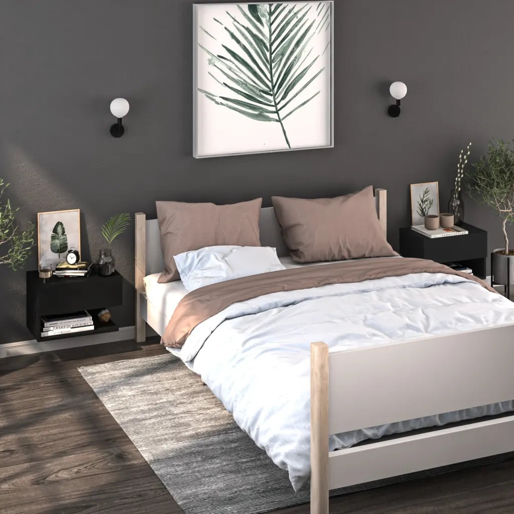 Comodino a Parete Nero cod mxl 31135