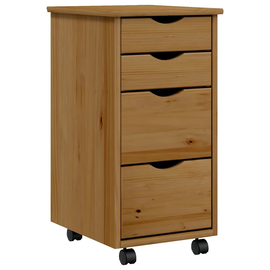 Carrello portaoggetti con cassetti pratico spazio contenitivo 34 x 39 x 65,5 cm legno di pino color miele 02_0047171