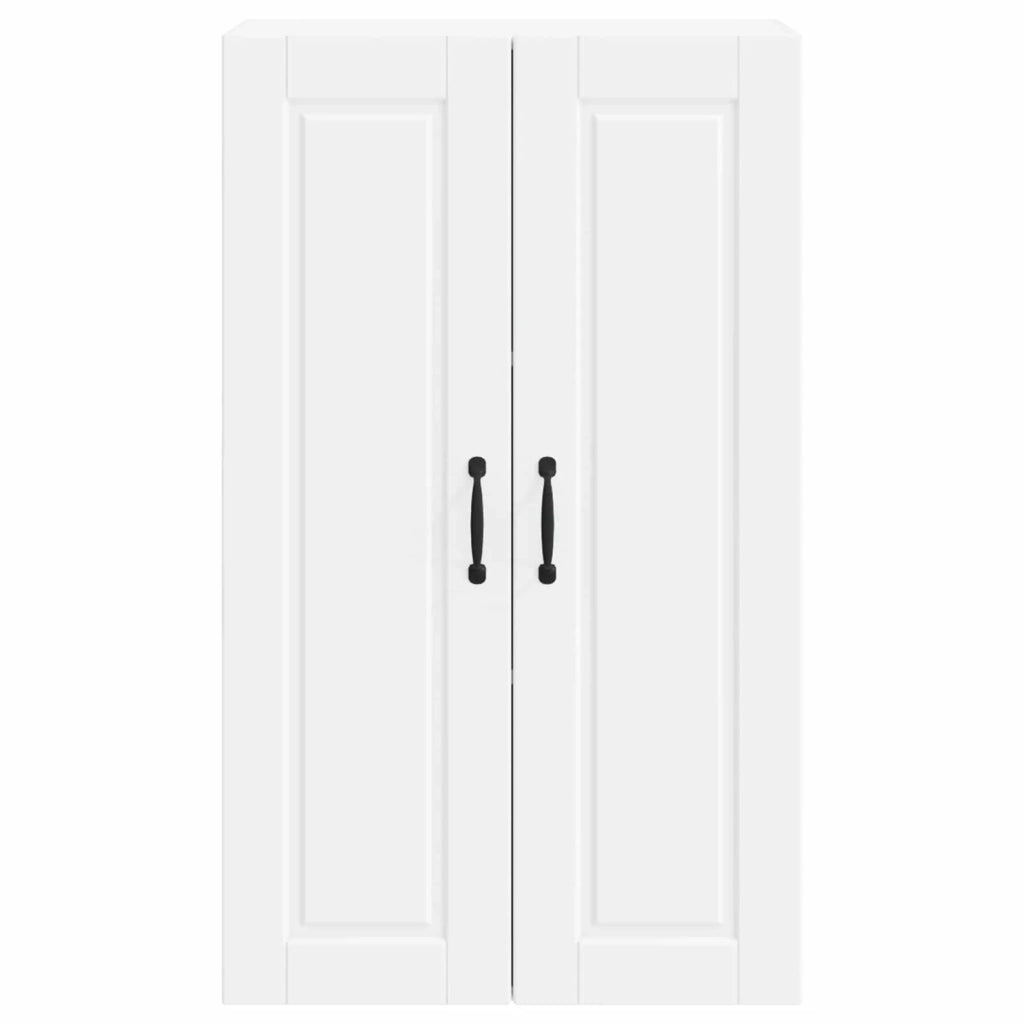 Mobile da cucina moderno da parete 60 x 31 x 100 cm con pratico spazio di archiviazione stile elegante legno ingegnerizzato bianco 02_0054475
