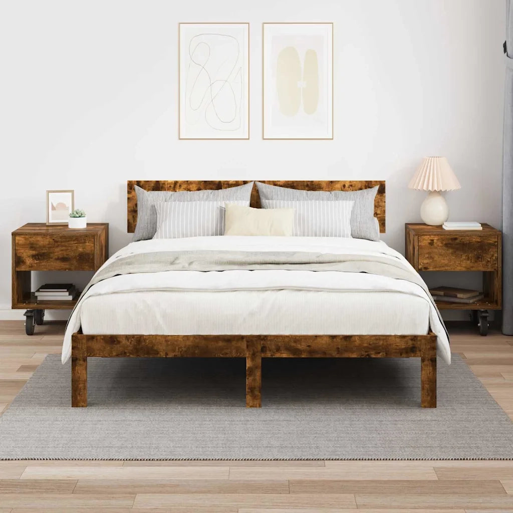 Comodino 2 pcs Rovere fumé 40,5 x 40 x 48 cm Legno multistrato 891065