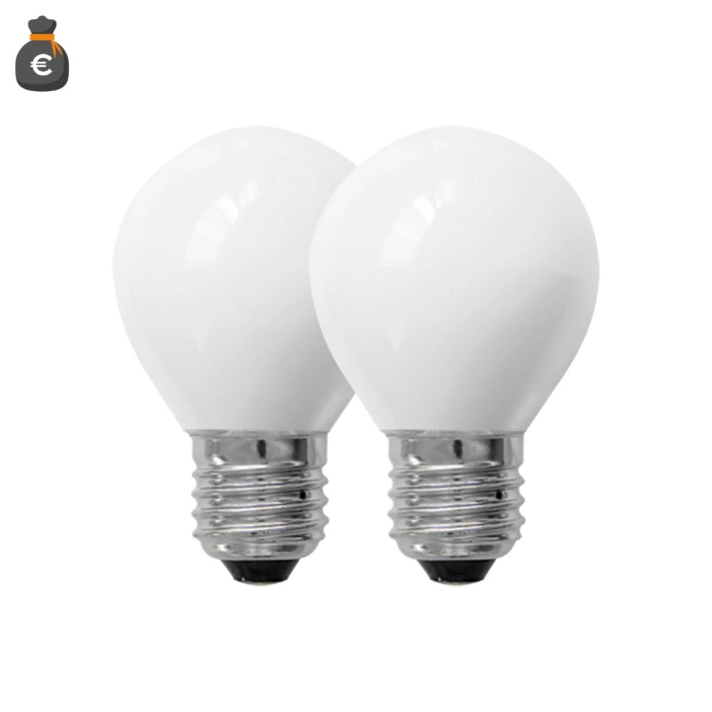 Alca power g45 4w 220v 500lm 4000k e27 lampada classica a led vetro bianco box da 2pz