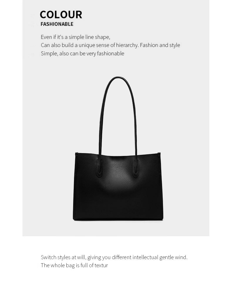 Borsa a tracolla da donna in vera pelle, nera