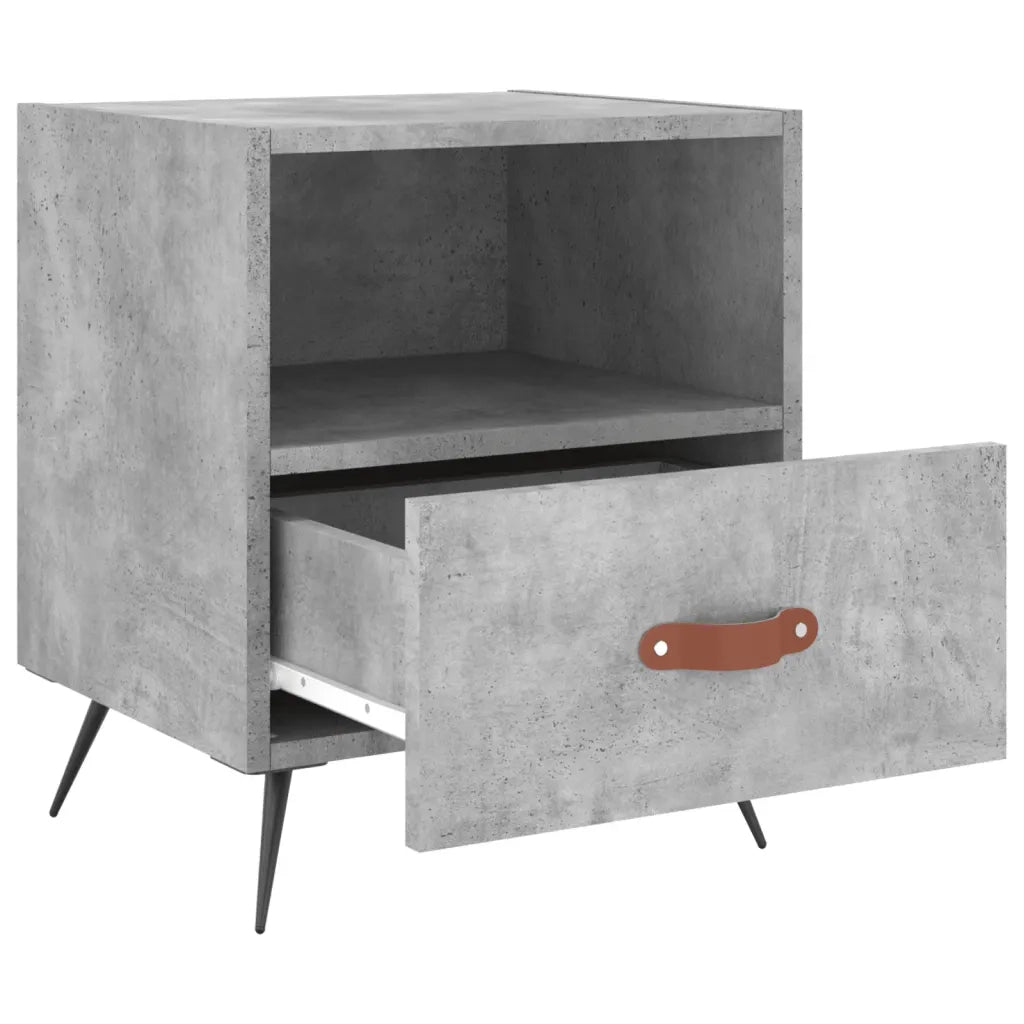 Comodini 2 pz-Set di 2 Tavolino da notte Grigio Cemento 40x35x47,5 cm in Legno Multistrato 207702