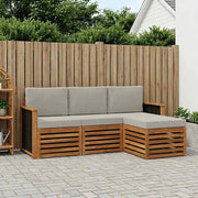Set di divani da esterno 4 pz Naturale e Grigio Chiaro 3384192