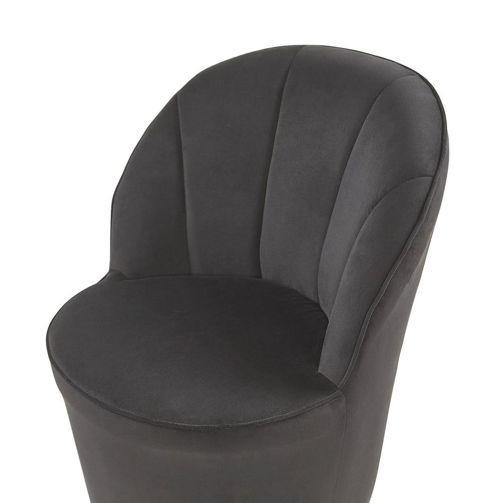 Poltrona in velluto Nero con base in metallo dorato Sedia a vasca con rotondo Glam Retro Living Room