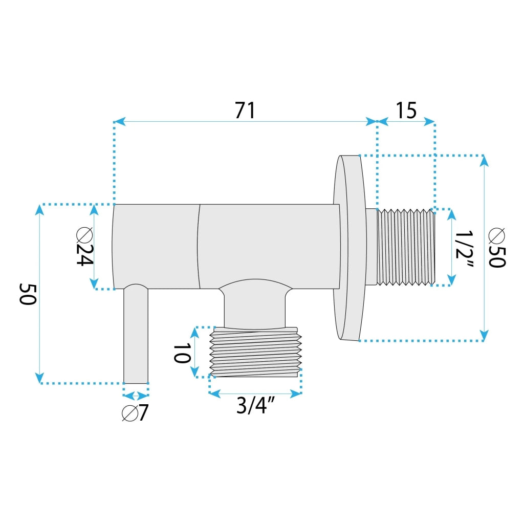 Valvola Ad Angolo 1/2" X 3/4" Chrome