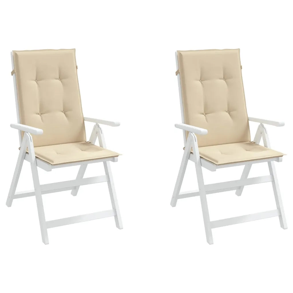 Cuscini per Sedie 2 pz Beige 120x50x3 cm in Tessuto