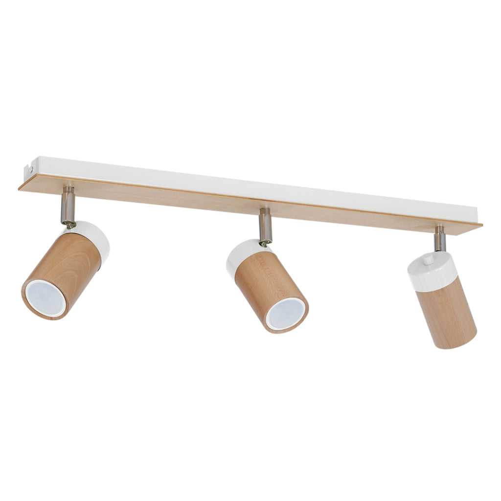 Plafoniera Milagro Baron 3xGU10 legno bianco marrone moderna