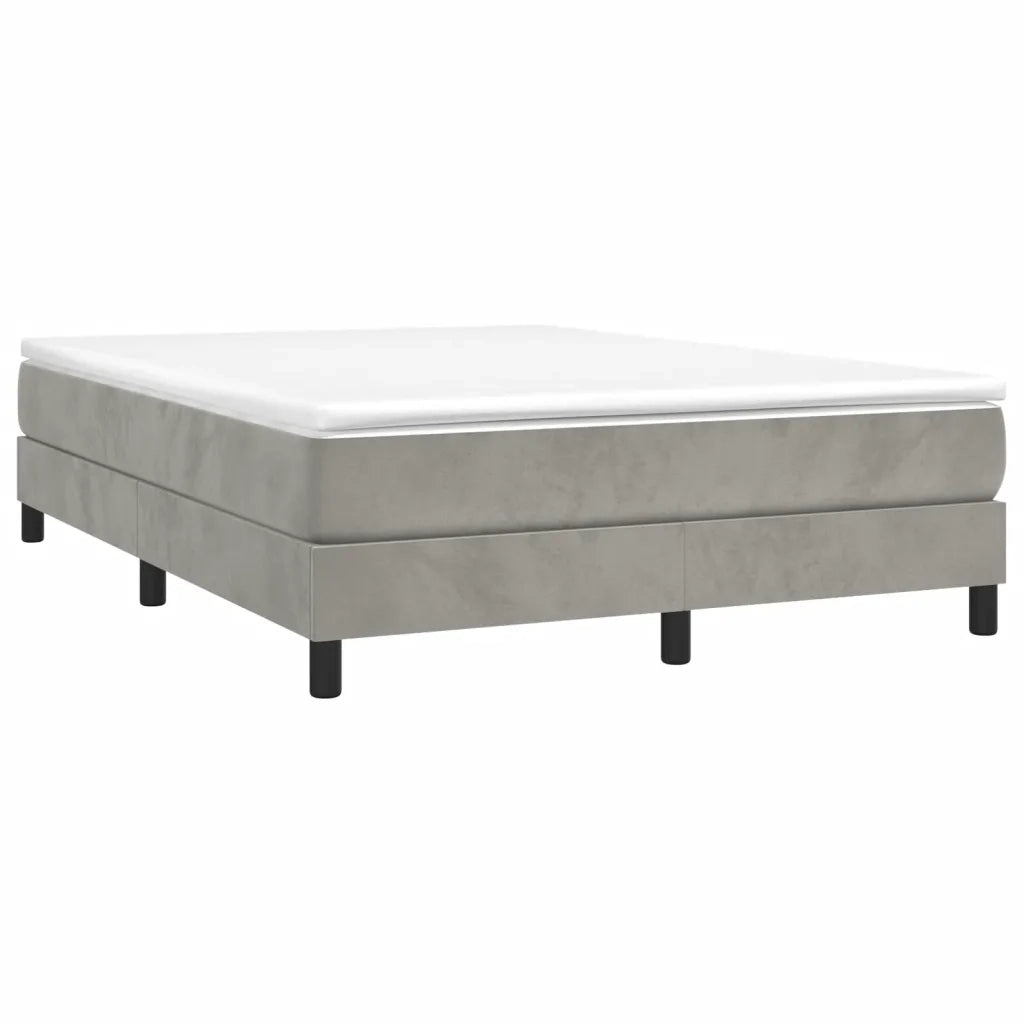 Giroletto a Molle con Materasso Grigio Chiaro 140x200cm Velluto 3144333