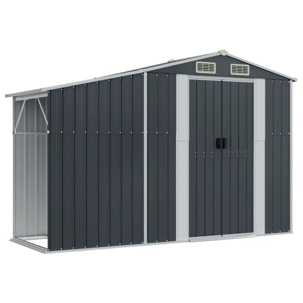 Capanno da Giardino Antracite 277x192,5x179 in Acciaio Zincato 3188292