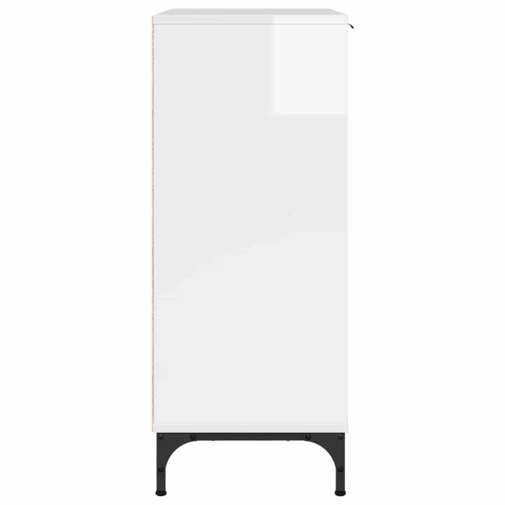 Credenza Bianco Lucido 69,5 x 33 x 82 cm Legno multistrato 883428