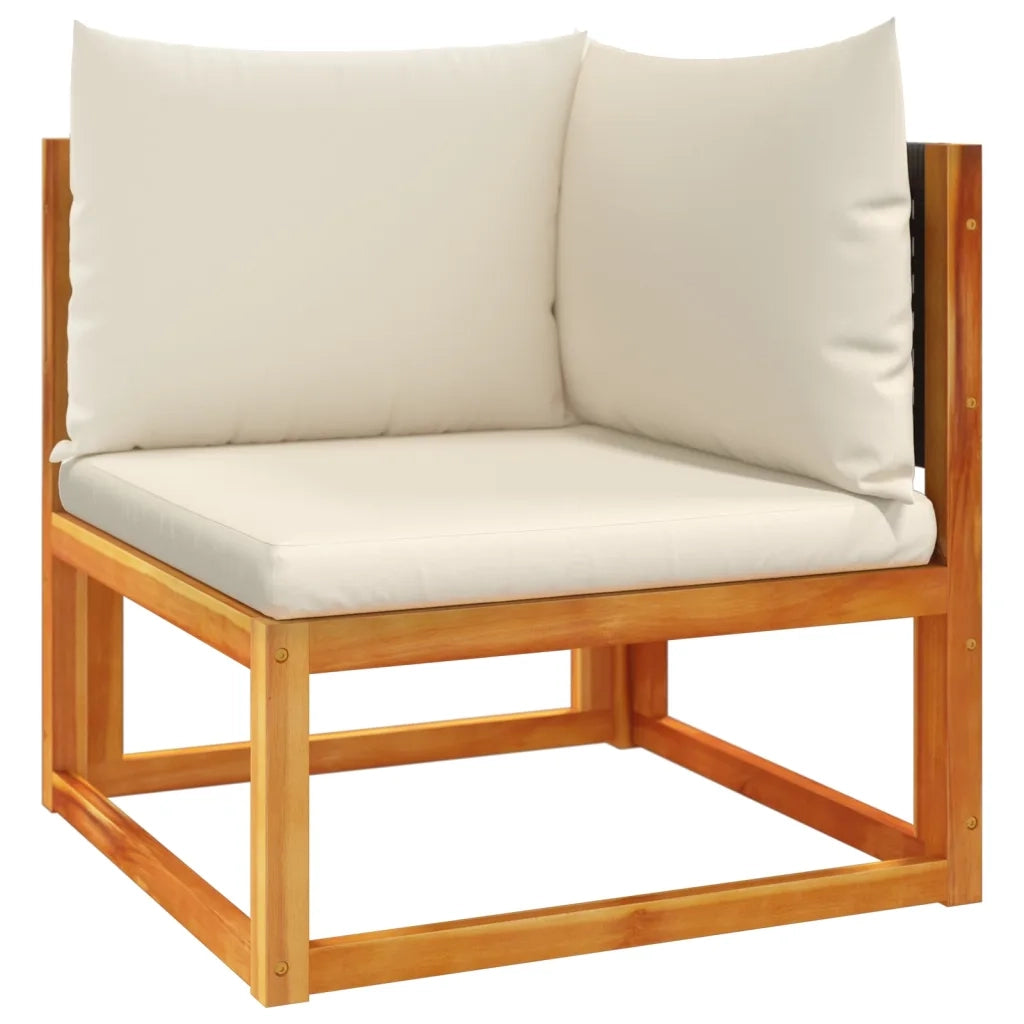 Divani da Giardino Angolari con Cuscini 2 pz in Legno di Acacia e Rattan 3278876