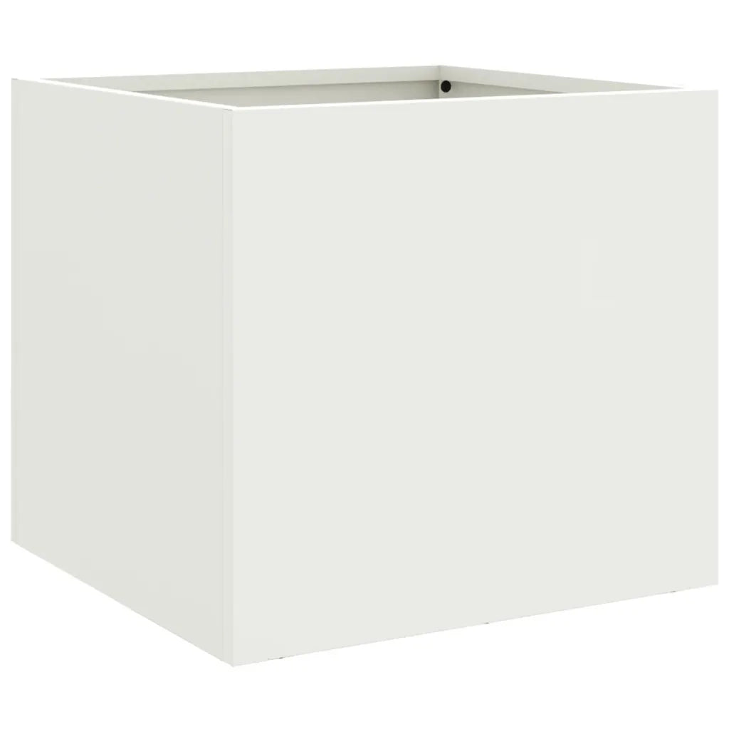 Fioriera | Cassetta per fiori | Vaso Bianca 32x30x29 cm in Acciaio
