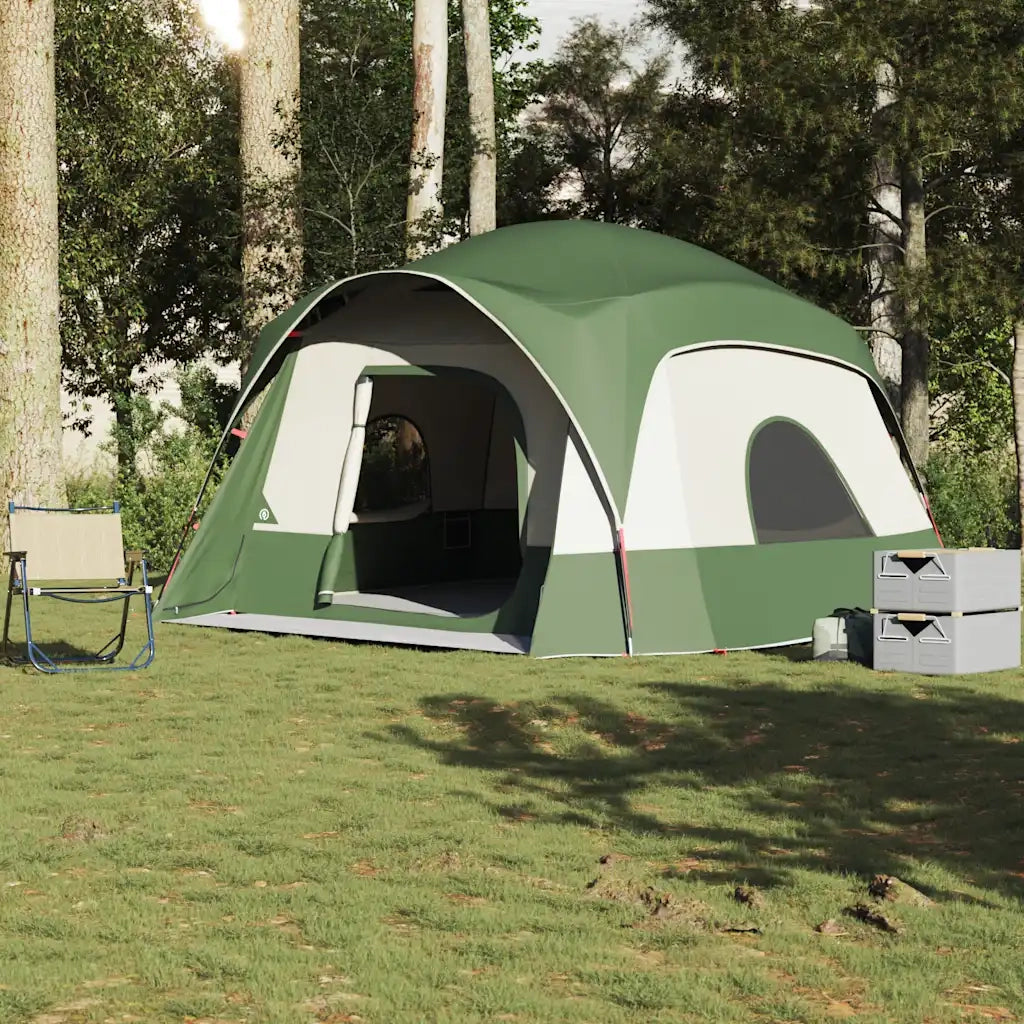 Tenda Familiare Cabina per 6 Persone-Tenda da campeggio Verde Impermeabile 205255