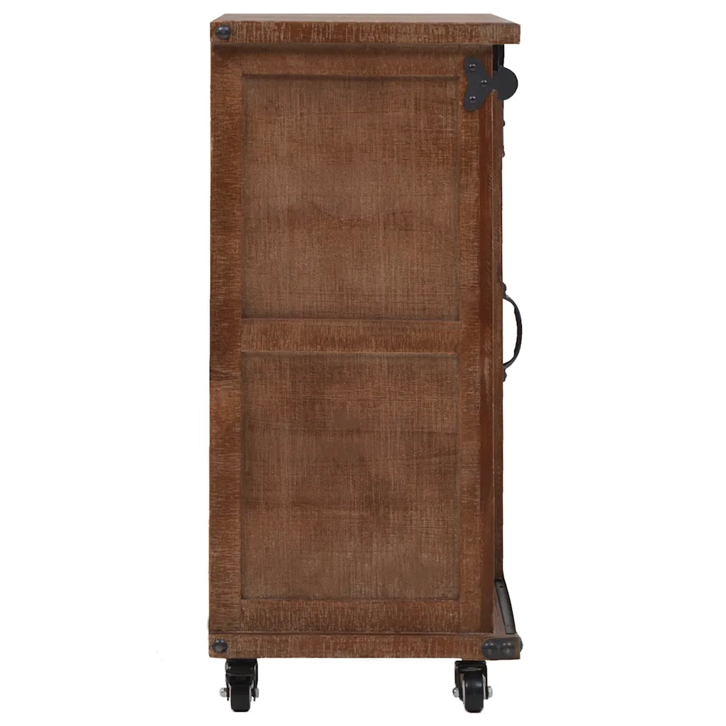Cassettiera in Legno Massello di Abete 64x33,5x75cm Marrone cod mxl 49313