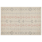 Tappeto in cotone beige 160 x 230 cm minimalista fatto a mano motivo geometrico soggiorno camera da letto