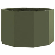 Fioriera | Cassetta per fiori | Vaso Verde oliva 60 x 60 x 35 cm Acciaio