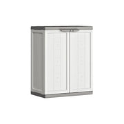 Armadio basso in plastica bianco/grigio cm 68x39x85h con ripiano regolabile