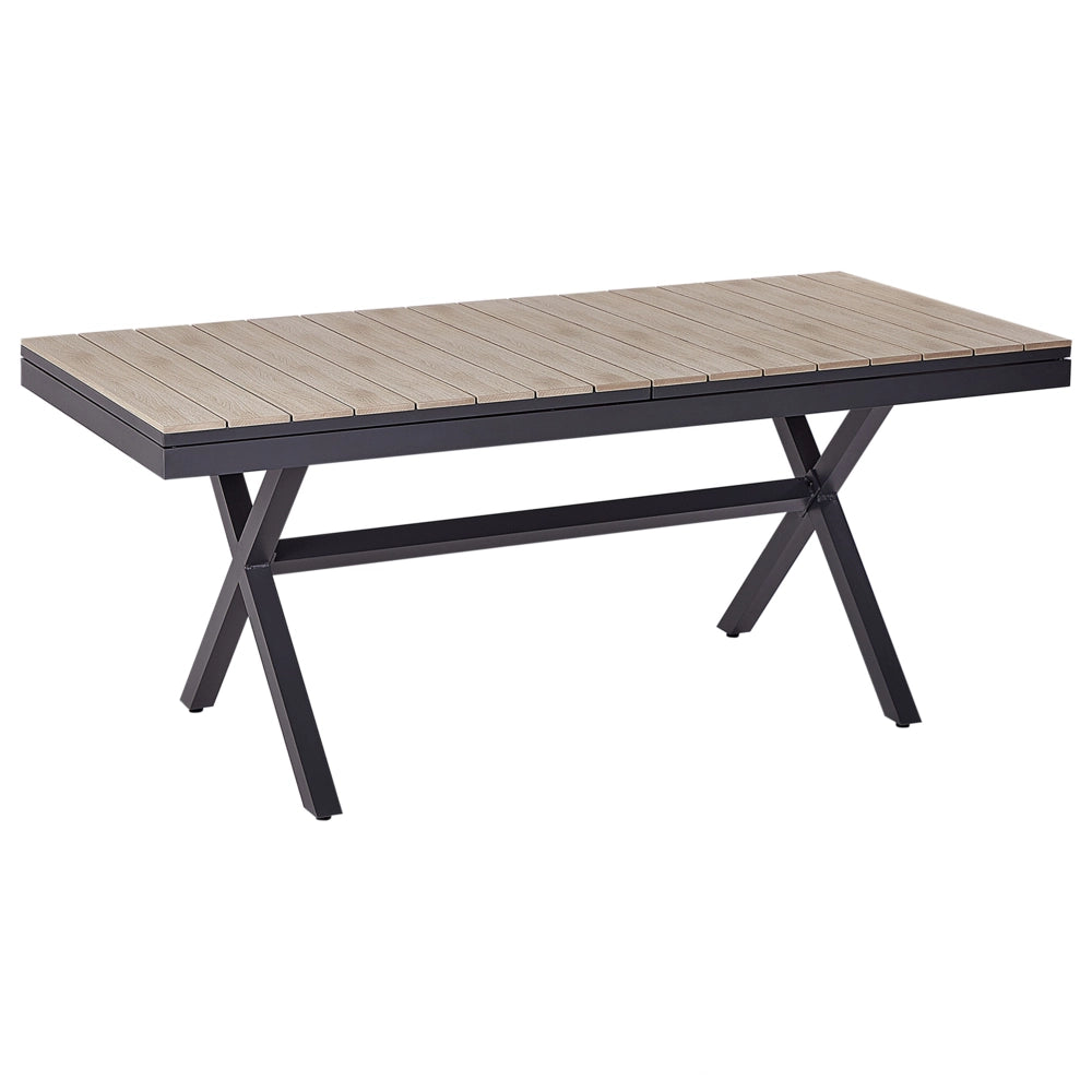 Tavolo da giardino allungabile in alluminio legno chiaro e grigio grafite 184x242 x 90 cm Mobili da giardino per esterni in stile moderno