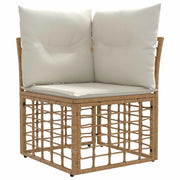 Set di divani da esterno 6 pz | Set Salotto da Giardino Naturale e Bianco Crema
