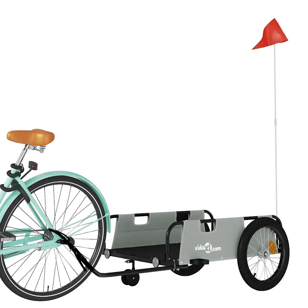Rimorchio da Bici Grigio e Nero in Tessuto Oxford e Ferro CFW6379217