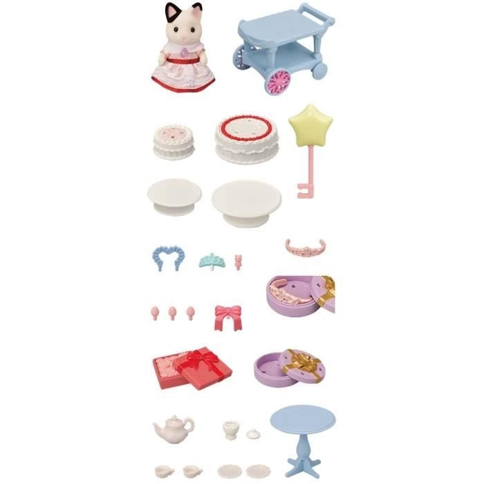 La ragazza con il gatto a due colore e il suo snack di compleanno - Famiglie Sylvanian - 5646 - da 3 anni