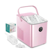 FOHERE Ice Maker with Handle, 14 kg, 2 Sizes, Self-Cleaning