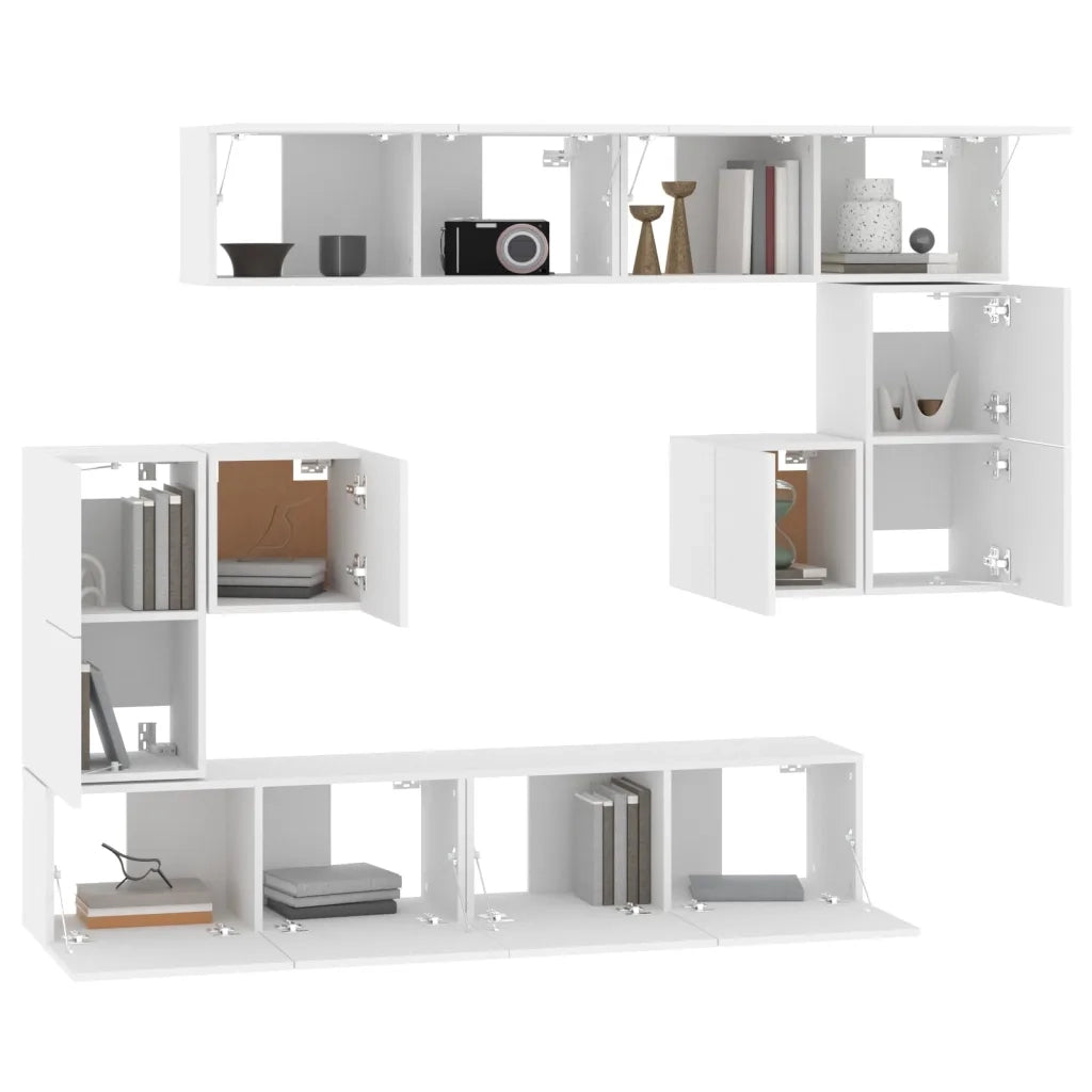 Mobile Porta TV a Parete Bianco in Legno Multistrato 3114582