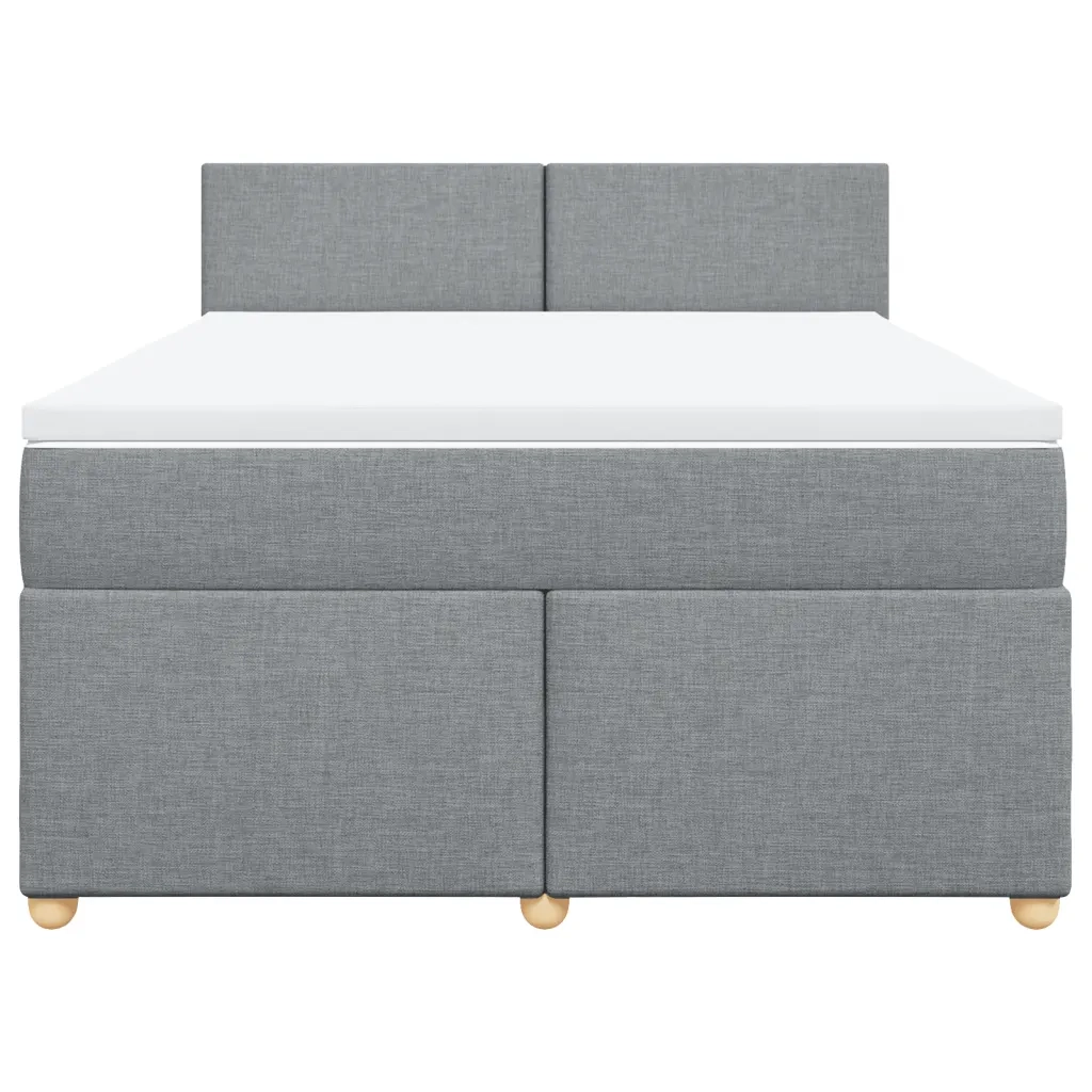 Giroletto a Molle con Materasso Grigio Chiaro 140x200cm Tessuto