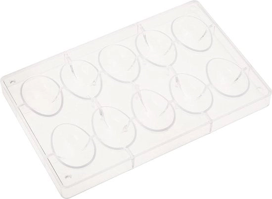 Decorazione per uova di cioccolato - 10 spazi vuoti - Decora 0050050 - poli 30 g - 60 x 42 mm - policarbonato trasparente