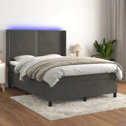 Letto a Molle con Materasso e LED Grigio Scuro 140x190 cmcod mxl 75437