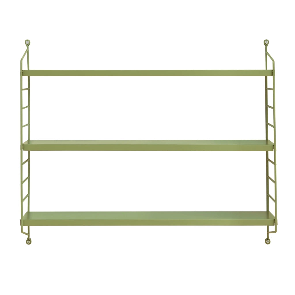 Set di 2 mensole da parete moderno mobile contenitore 50 x 60 x 15 cm acciaio verde 03_0009752