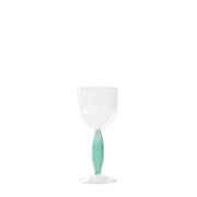 Dorici Set 4 Calici per Vino Bianco in Vetro Borosilicato Soffiato a Mano Trasparente e Verde Lago, Design Artigianale Elegante e Raffinato