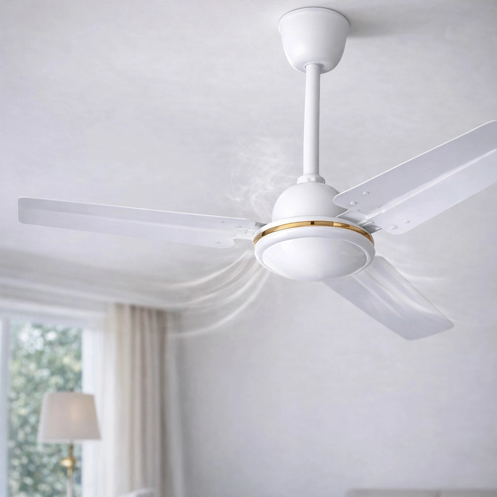 VENTILATORE DA SOFFITTO INDUSTRIALE 3 PALE Ø 120CM 65W COMANDO A MURO CASA