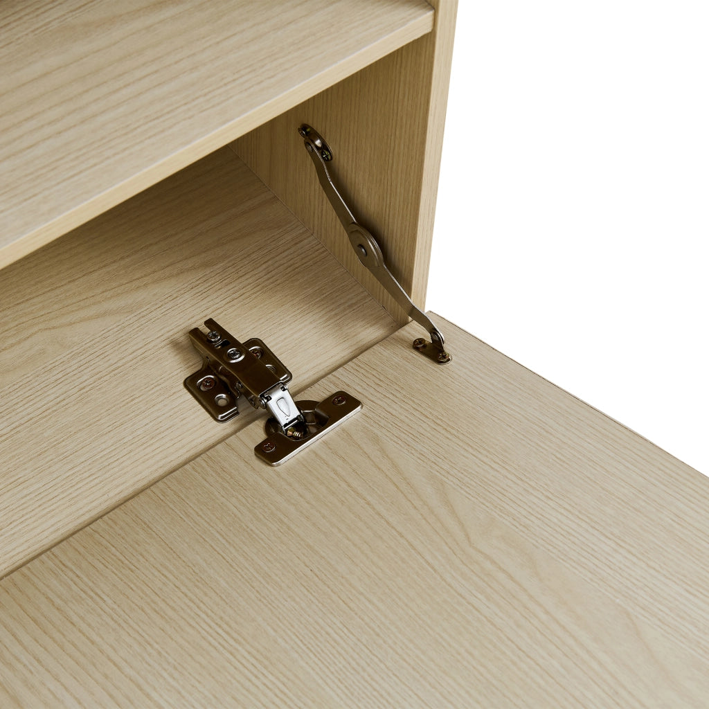 Mobile ingresso con specchio; panca; 4 ganci e ripiani - per ingresso - in MDF - legno