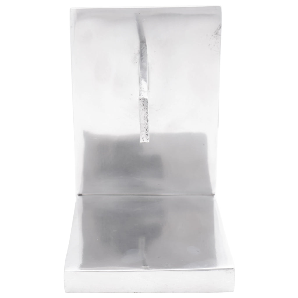 Fermalibri 2 pz Argento 11x14x17,5 cm Alluminio Seghettato