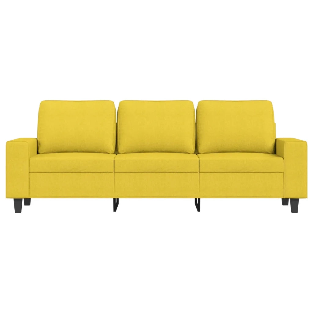 Divano a 3 Posti Giallo Chiaro 180 cm in Tessuto