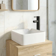 Lavabo da bagno Nero Opaco 49 x 37 x 14 cm Metallo 890253
