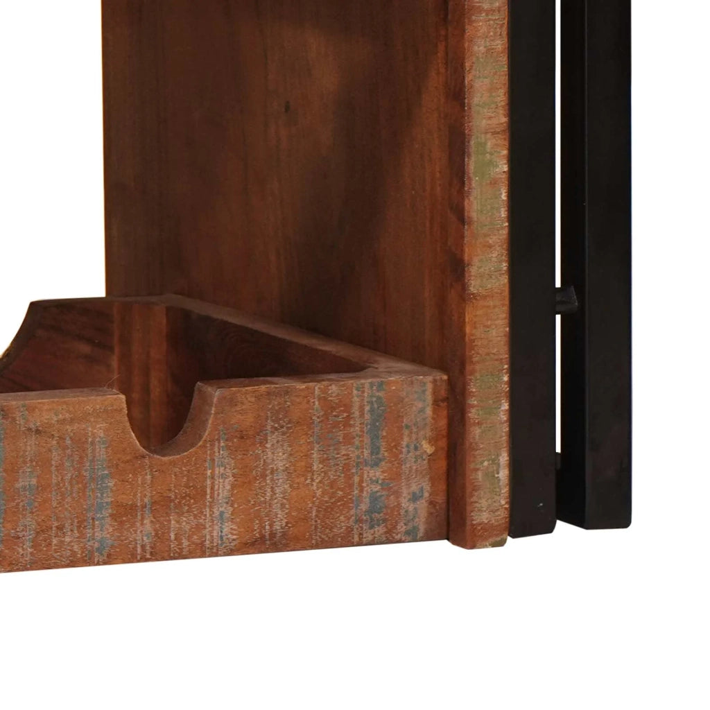 Portabottiglie 100 x 45 x 33 cm Legno massello riciclato 4104762