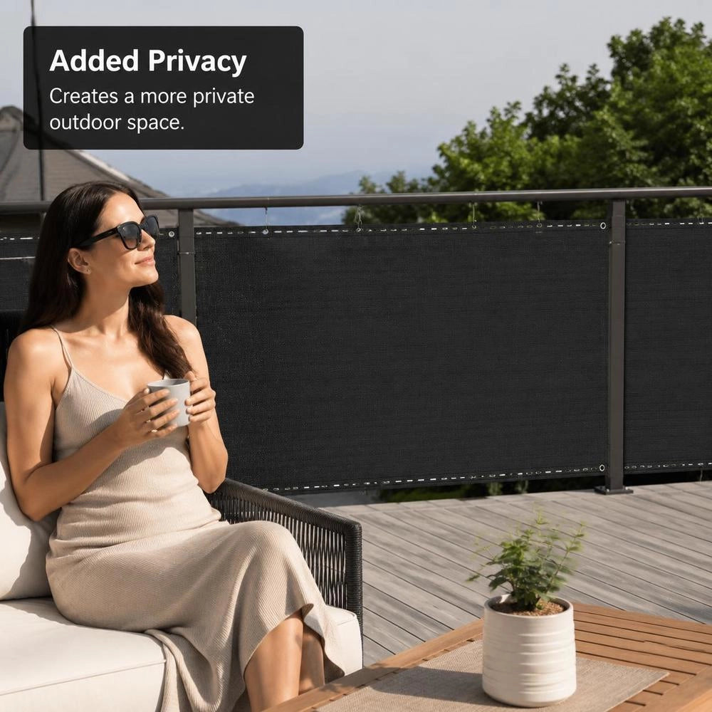 Balcony Privacy Screen, Anthracite, 90x300 Cm, HDPE