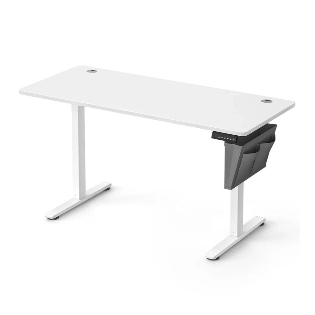 Scrivania elettrica regolabile in altezza 60 x 120 x (72-120) cm 4 altezze di memoria tasca portaoggetti bianco nuvola 12_0004580